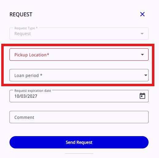 Select pickup location