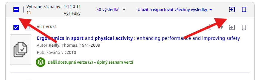 Přidání do uložených záznamů