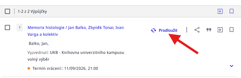 Prodloužení výpůjčky