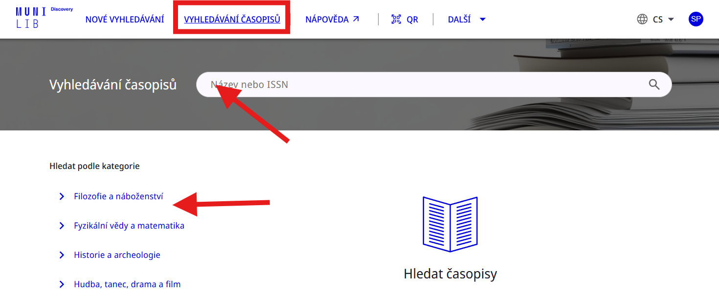 Hledání časopisů